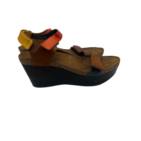 Naot Miracle Wedge Shoes Womens 8 (39) Sandals Multicolor 3" Heel - Picture 3 of 12